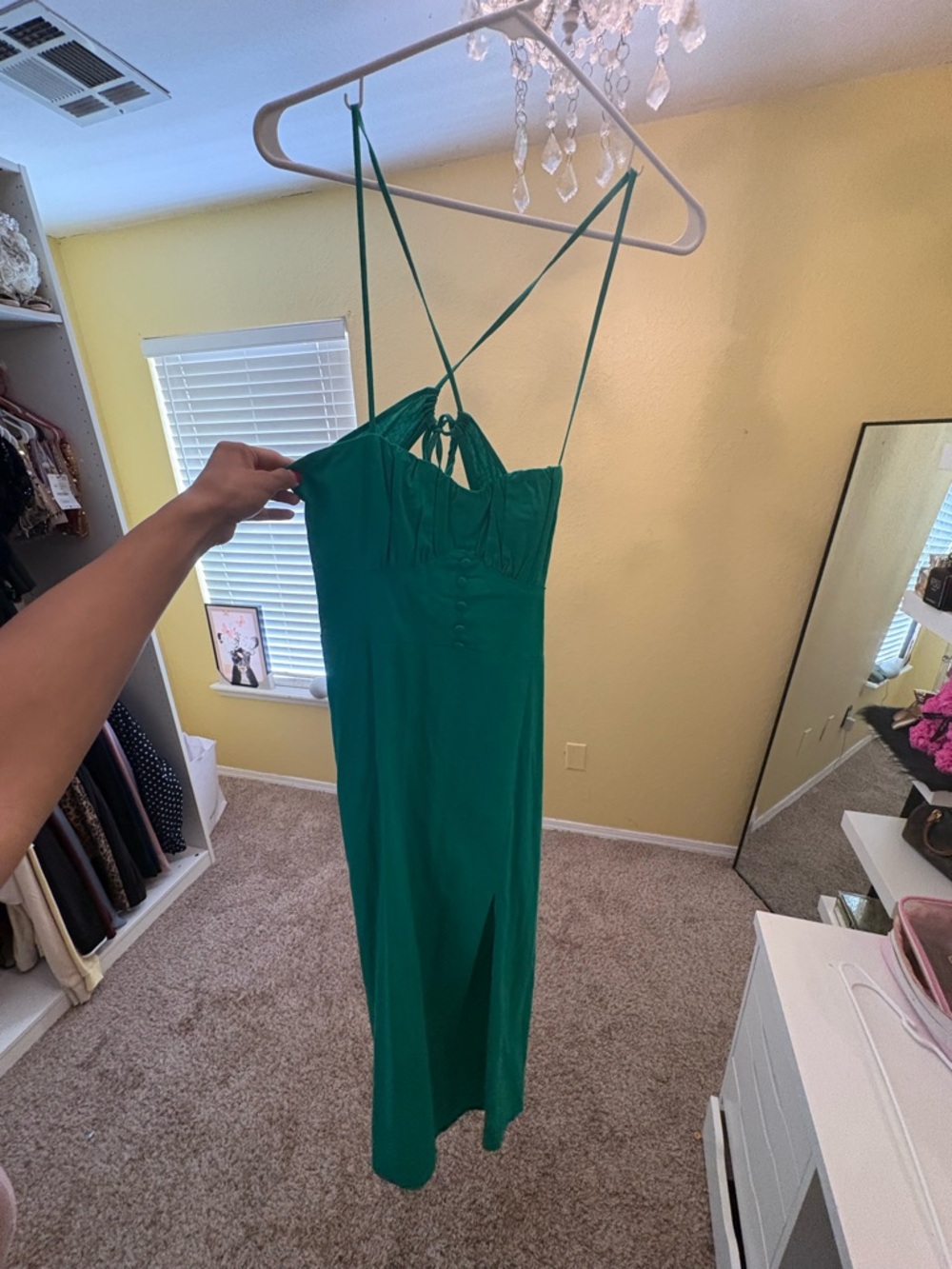 Zara Emerald Green Strappy Maxi Dress
